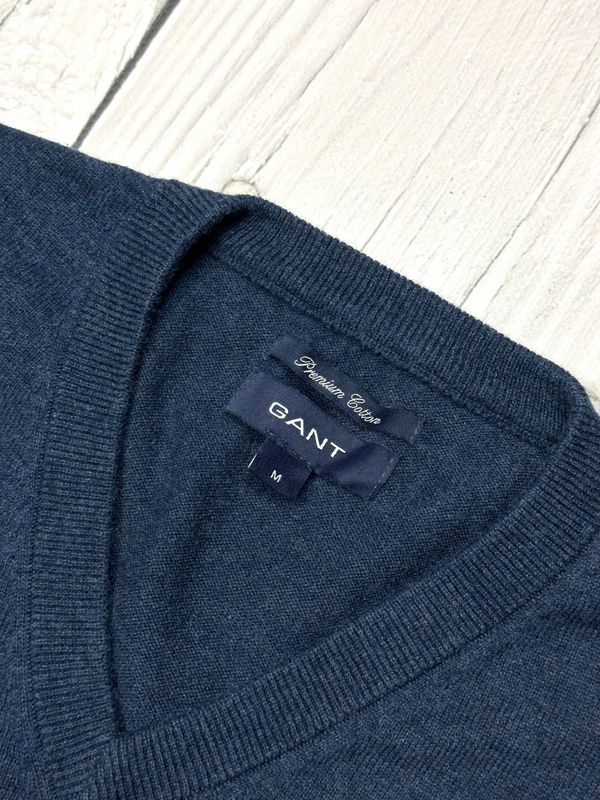 Gant Sweterek Męski w Serek Premium Cotton Logowany na Piersi r. M