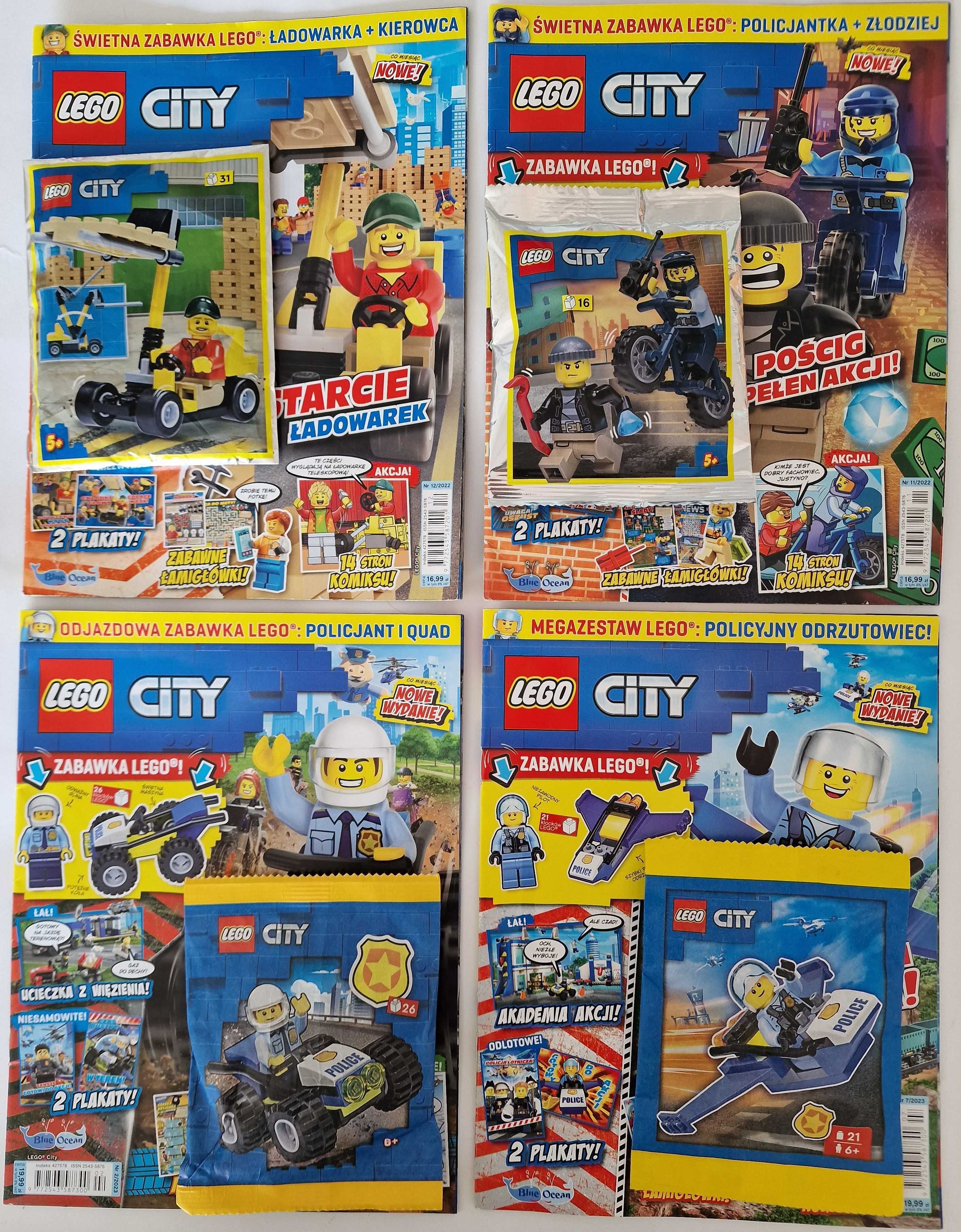 Magazyn Lego CITY + minifigurki klocki lego policja straża k+ GRATIS