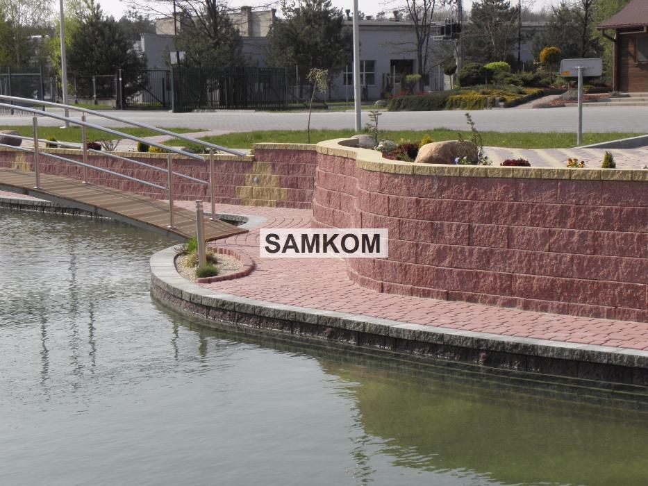 Mur oporowy pustak skarpowy murek ogrodowy łupany palisada gazon elka