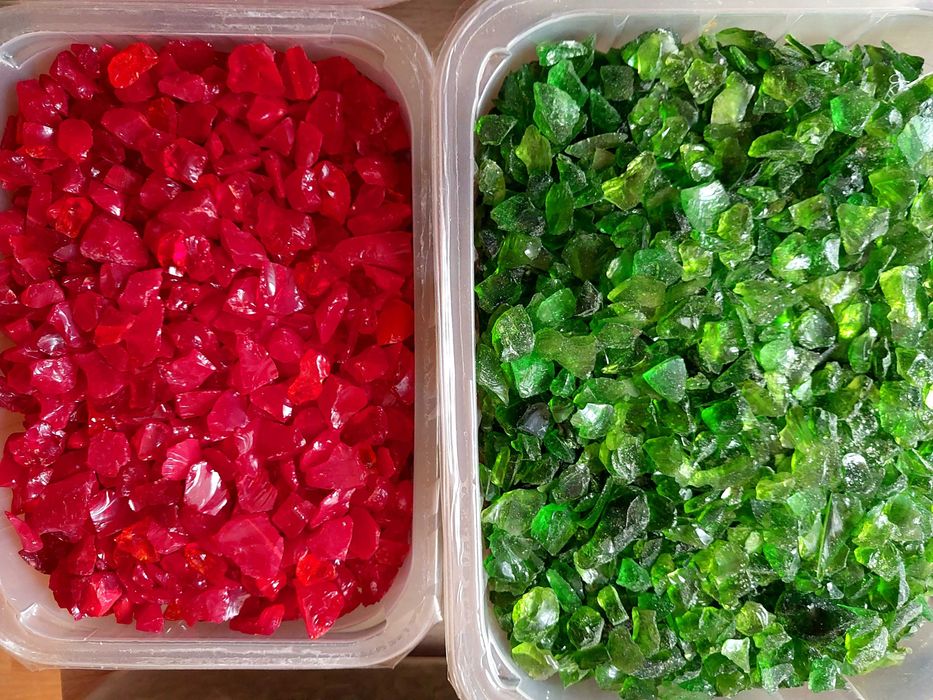 Kolekcja grysu szklanego