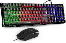 Zestaw klawiatura mysz, przewodowy, podświetlenie LED QWERTZ niemiecki