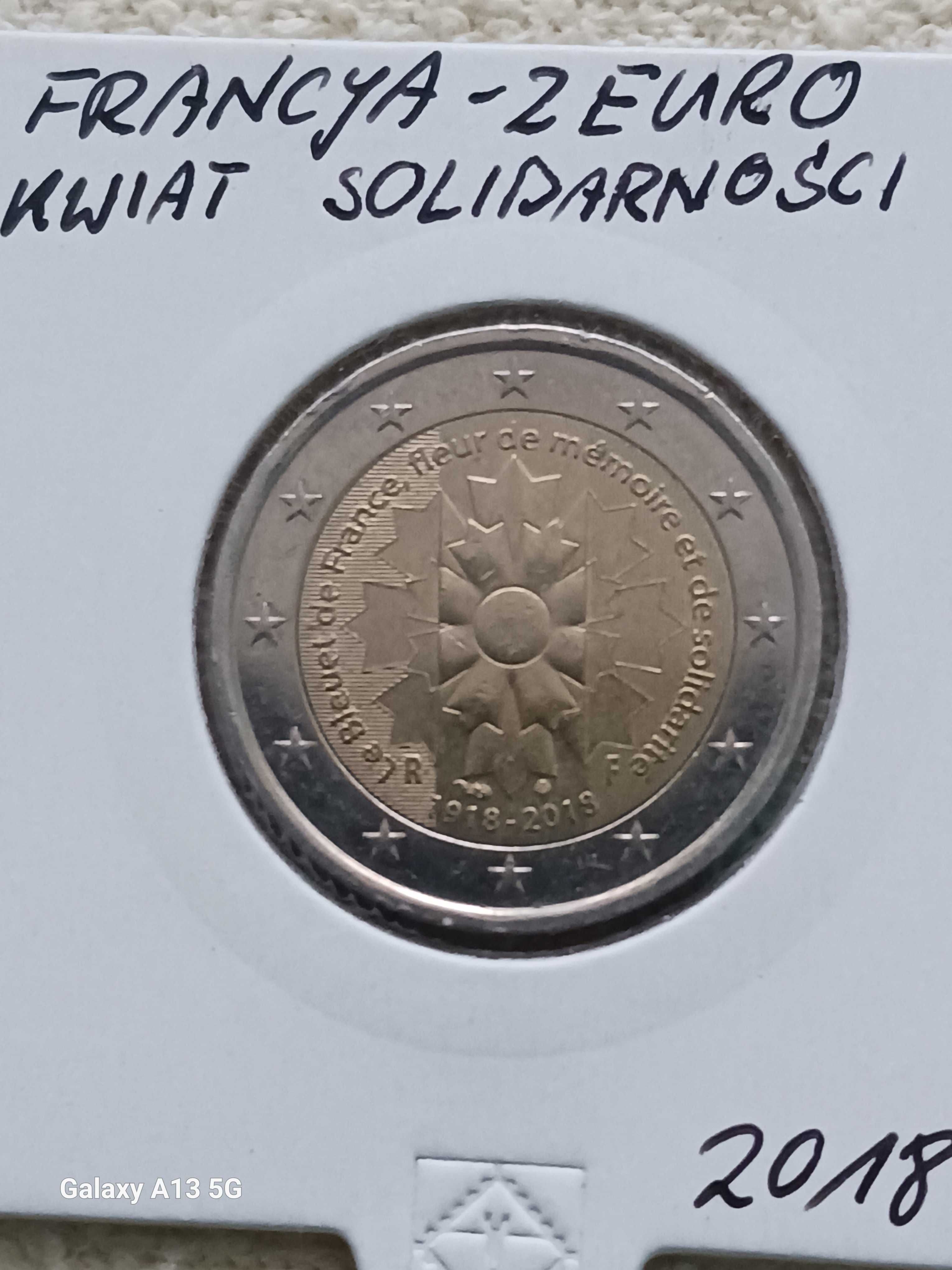 2 Euro Francja 2018 r. -  Chaber - bławatek