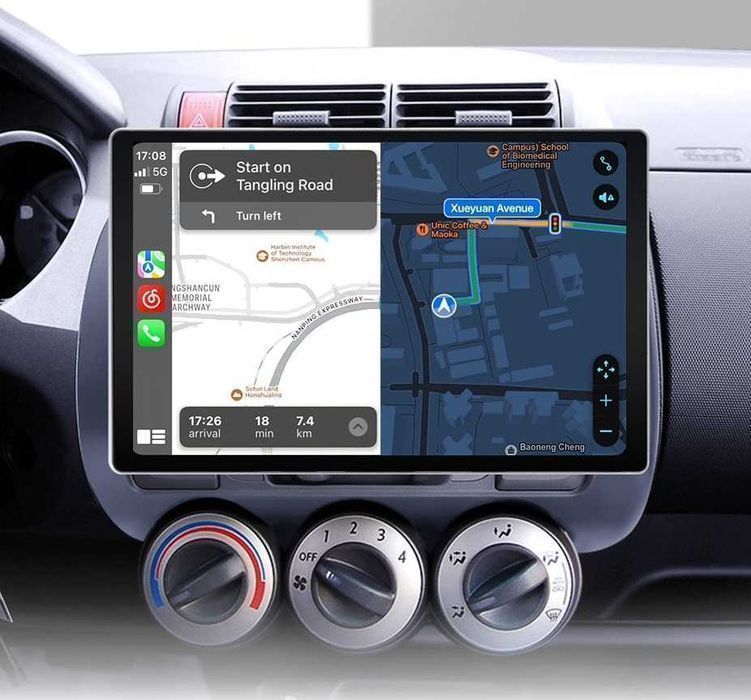 Radio nawigacja Honda Fit Jazz City 2002 - 2007 Android Auto CarPlay