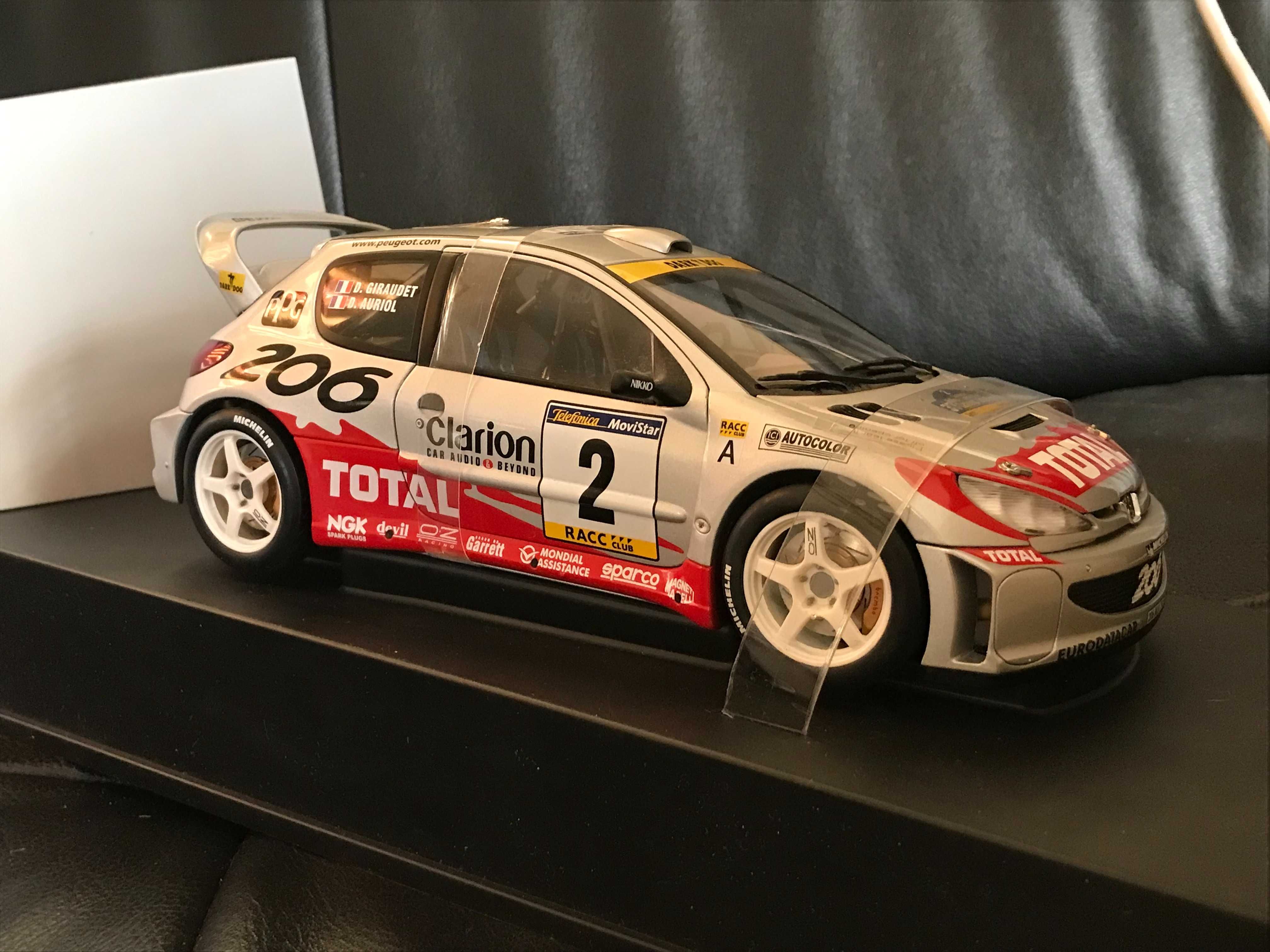 Autoart 1:18 Peugeot 206 WRC Nr 2 Auriol/Giraudet 2000 Rajd Katalonii