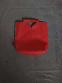 Kenzo Red Faux Leather Tote Handbag