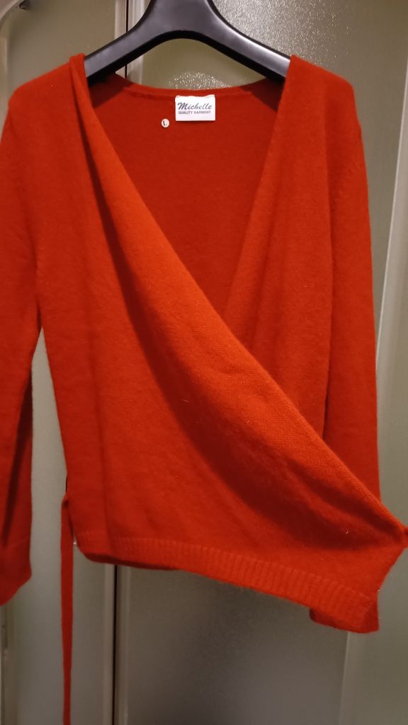Michelle Damski elegancki sweter z angory, 65% Angora 25% Wełna, Roz L