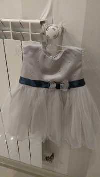 Sukienka dla dziewczynki 74 galowa elegancka na roczek chrzest suknia