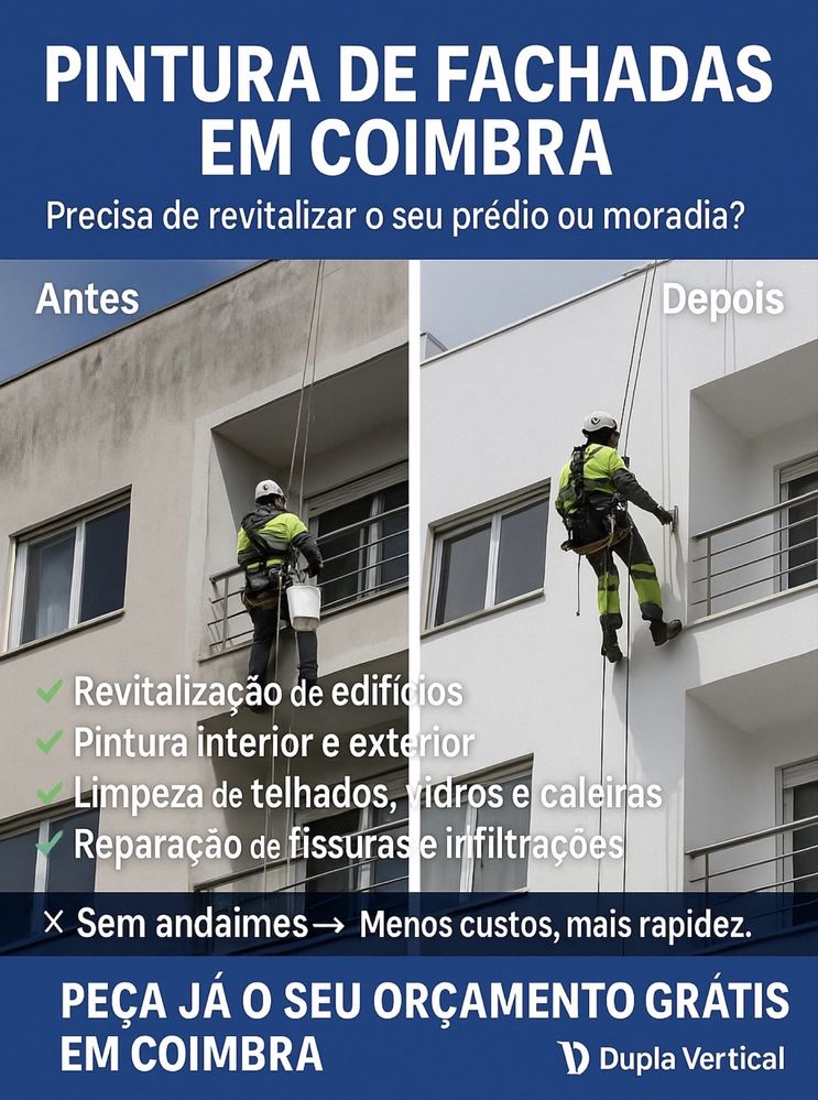 Pintura e Reparação de Fachadas - Limpeza de Telhados Coimbra