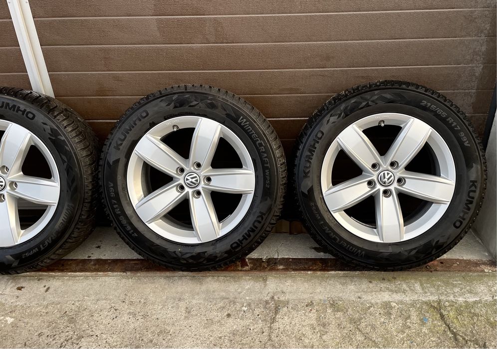 4x koła aluminiowe 5x112 r17 et38 6,5J Alufelgi Opony 215/65 17 VW 23r