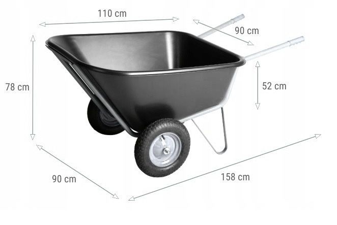 Mega wózek ogrodowy 330 l hit