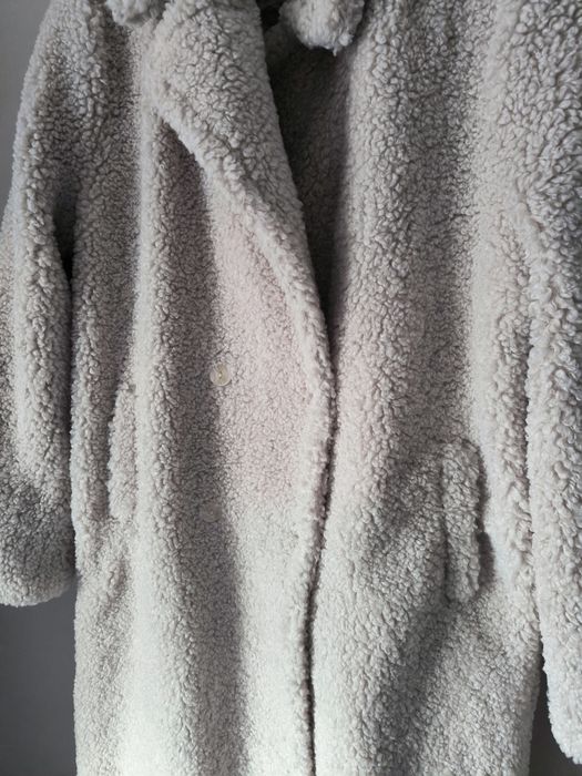 Płaszcz Teddy miś baranek Mohito XL oversize jesień must have