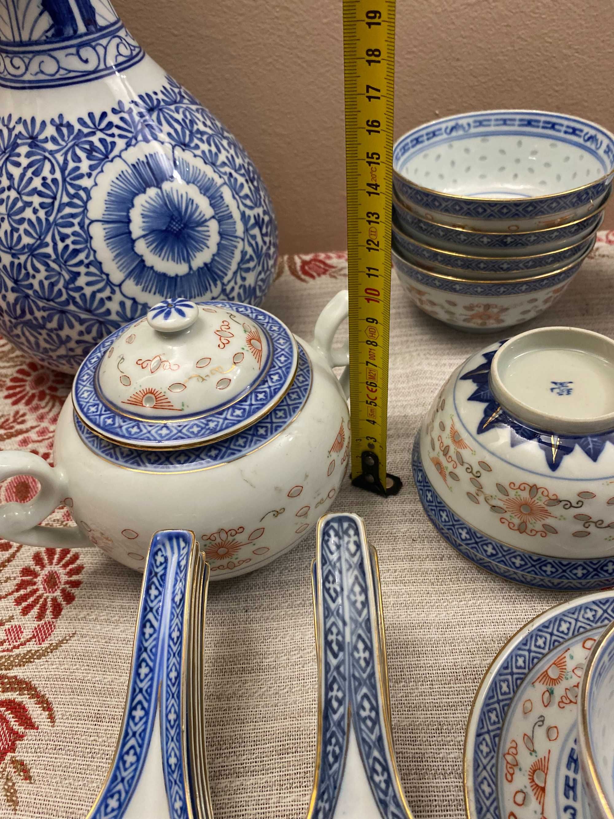 Porcelana ryżowa cukiernica talerzyki miseczki do ramen łyżeczki
