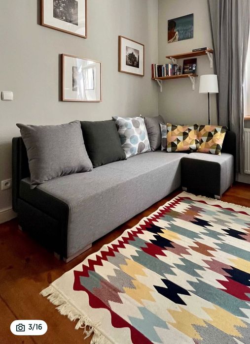 Sofa rozkładana narożnik 140x200cm jak nowa