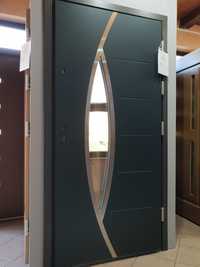Drewniane drzwi zewnętrzne - kolor ANTRACYT Wycena