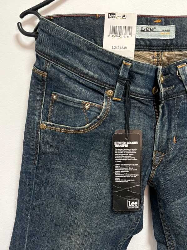 Spodnie damskie jeansowe Lee Amy W24 L31 ciemne klasyczne slim fit