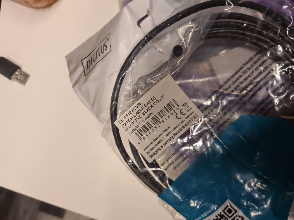Kabel patchcord LAN rj45 1gb/s UTP 2m 3m do routera switch sieciowy