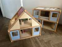 Ladny domek dla lalek/myszek mayle, vintage, drewniany z mebelkami
