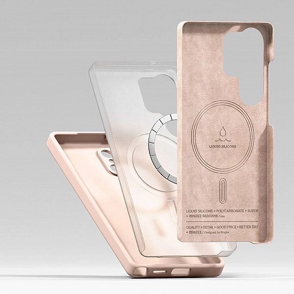 Etui Ringke Silicone MagSafe na Samsung Galaxy S25 Ultra - różowy