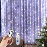 KURTYNA Świetlna GIRLANDA Druciki 3x3m Pilot USB Lampki 300 LED SOPLE