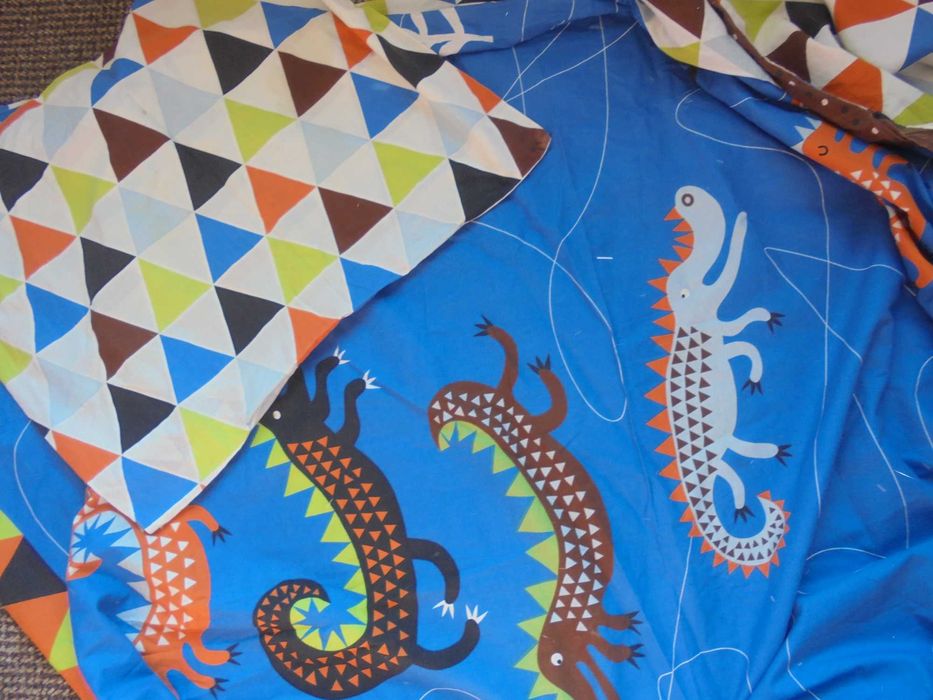 posciel dla dzieci krokodyle IKEA 150X200,50X60