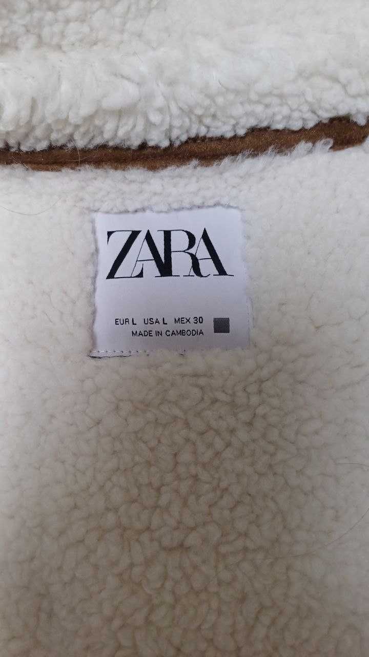 Дублёнка укороченная брендовая ZARA оверсайз