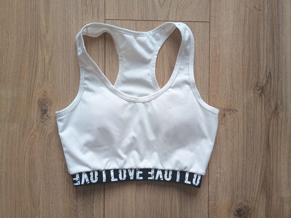 Top crop biały damski