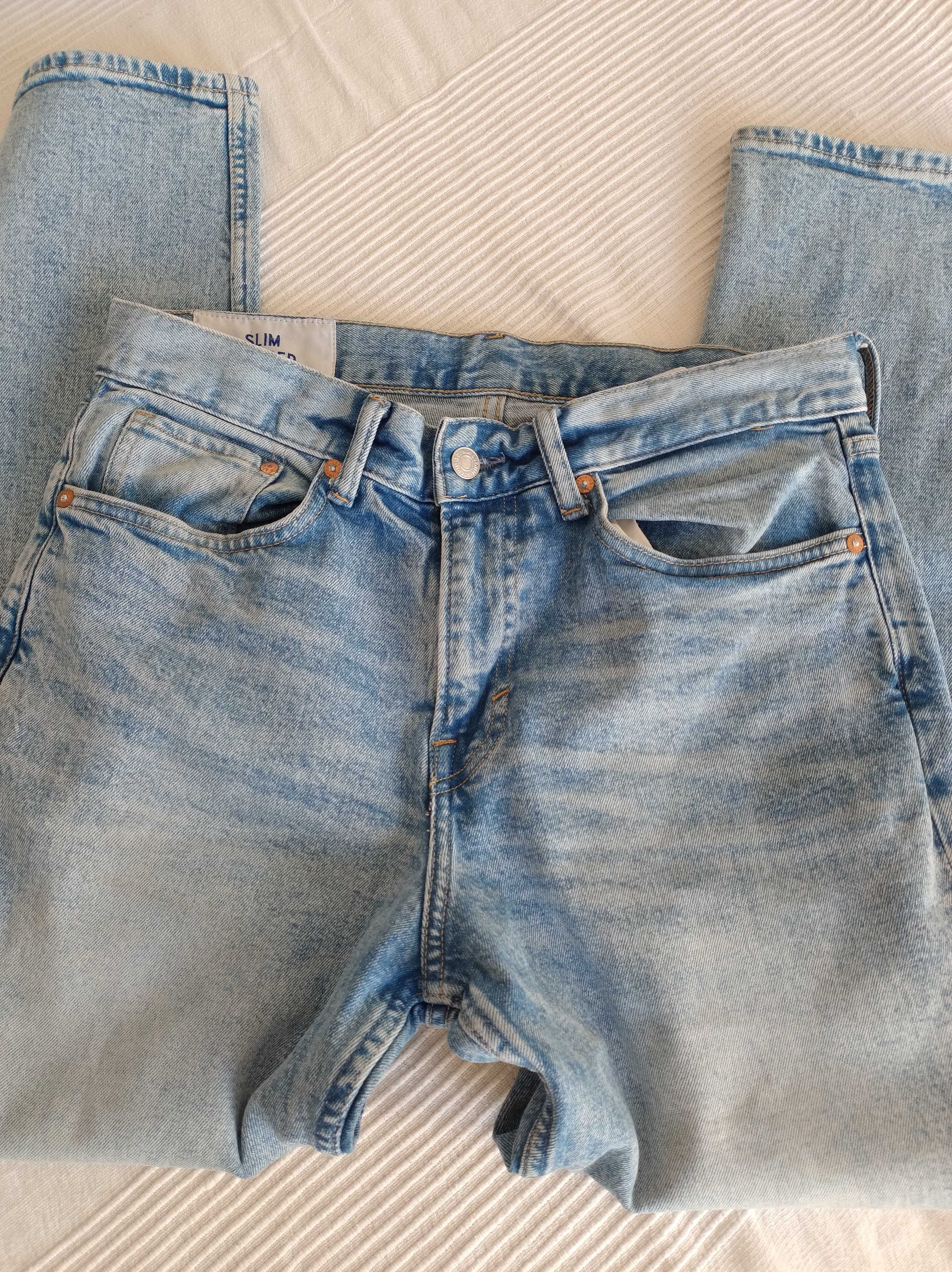 spodnii jeansowe męskie H&M W30 L 32 slim tapered