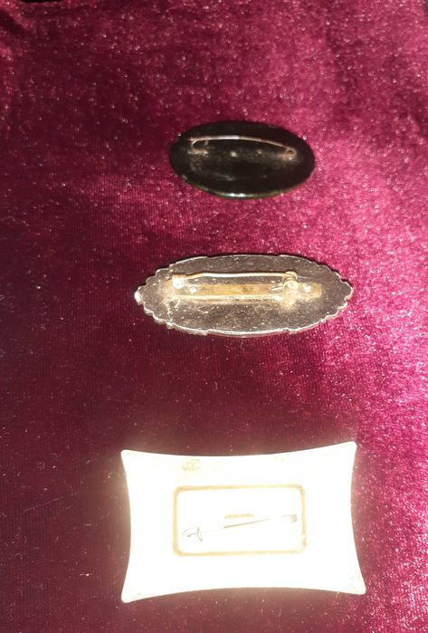 Винтажные броши. Натуральные камни. Палех