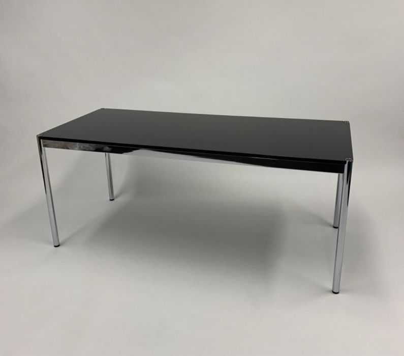 Usm haller biurko czarne 200x100 dębowa okleina