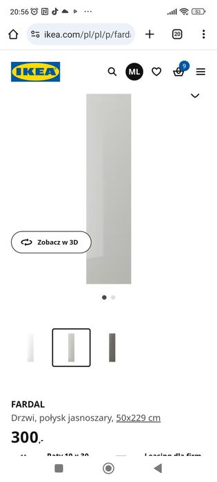 Drzwi Ikea pax Fardal 2 szt