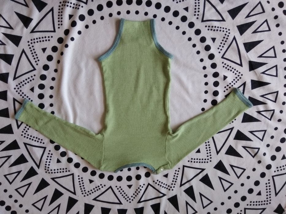 Body z długim rękawem wełna jedwab 92/98 Nostebarn