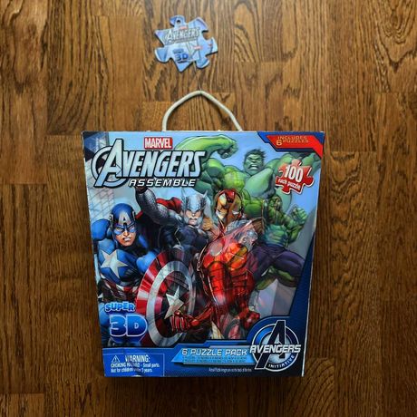 Пластиковий 3D пазл на 600 (6*100) шт. Marvel. Avengers assemble