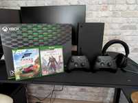 XBOX SERIES X 1TB + 2 pady + słuchawki oryginalne Xbox + 2 gry
