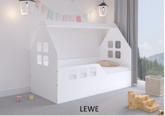 Łóżko dziecięce DOMEK 160x80 + materac + pokrowiec