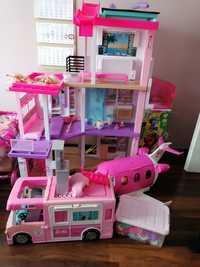 Domek barbie dreamhouse campers kamper samolot lalki i akcesoria