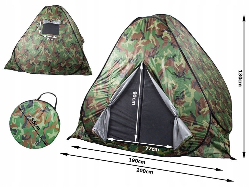 Duży namiot automatyczny samo rozkładający 200x200 cm 4 os