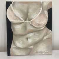 Ręcznie malowany obraz 26x30cm farby olejne ciało, kobieta, plus size