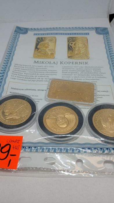 Monety medale okolicznościowe. Jp2, Kopernik. Sztabka KOMIS Madej Gorl