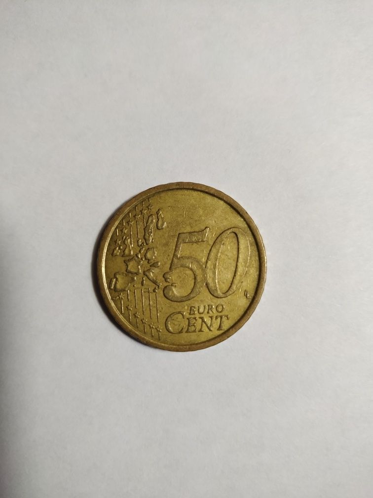 Монета 50 euro cent 2002