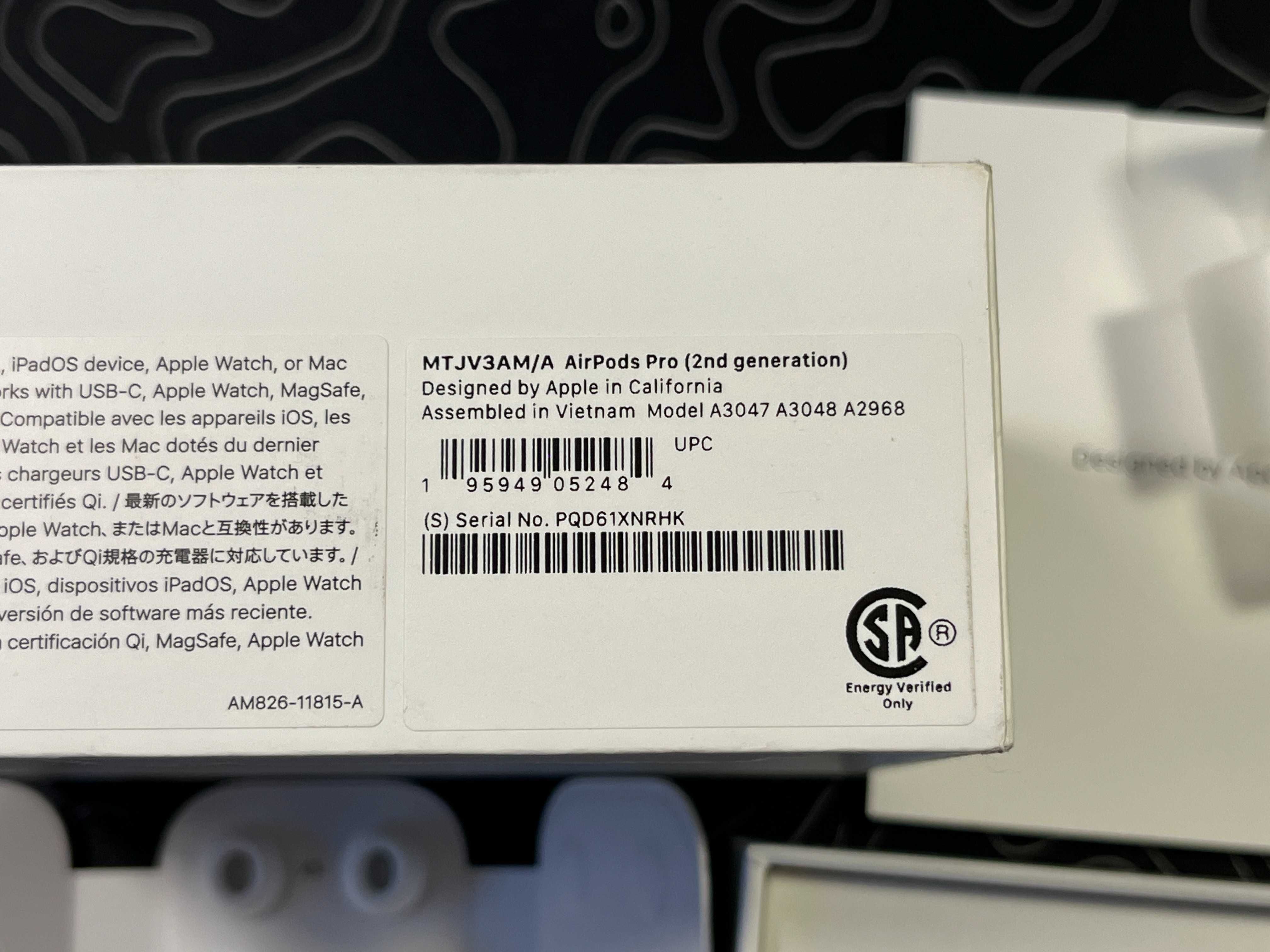 Навушники Apple AirPods Pro 2nd generation with MagSafe USB-C MTJV3AM