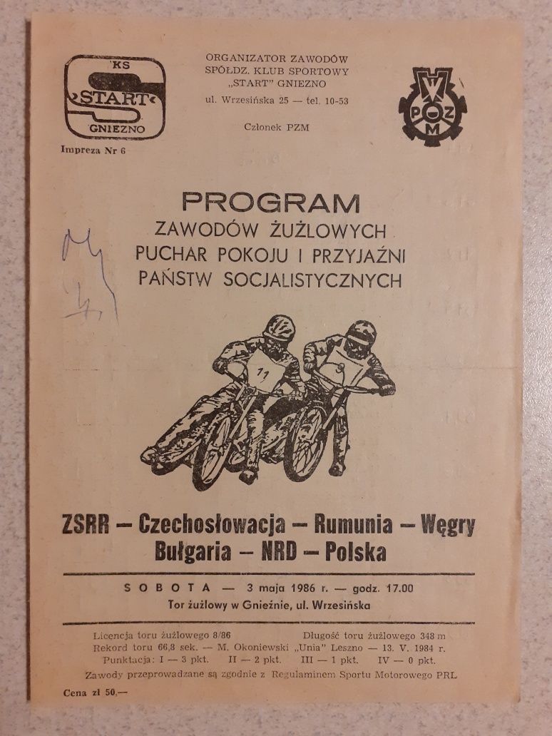 Program żużlowy ZSRR-Czechosłowacja-Rumunia-Węgry-Bułgaria-NRD-Polska