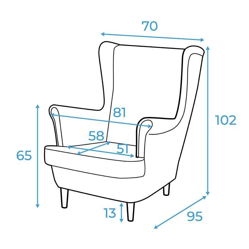 Fotel Uszak ZELLA / skandynawski duży wygodny sofa  / SZYBKA DOSTAWA!