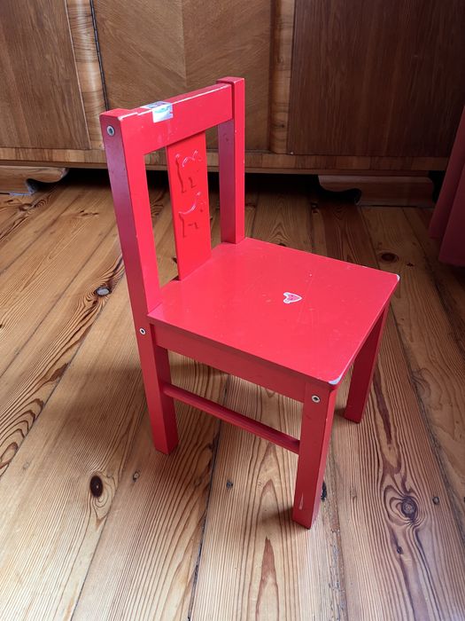 Ikea krzeselko drewniane dzieciece kritter mammut czerwone