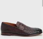 Чоловічі темно-коричневі лофери із плетінням bottega veneta