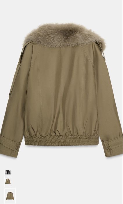 В 2-х кольорах. Утеплений бомбер/дублянка/пальто/куртка Zara/Зара.