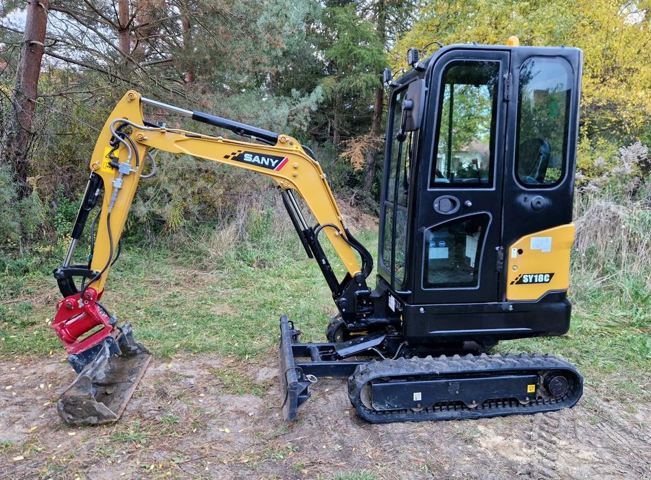 Sany SY18C  ,Minikoparka,2022r,Powertilt,Szybkozłącze,401mth,Cesja Leasingu,