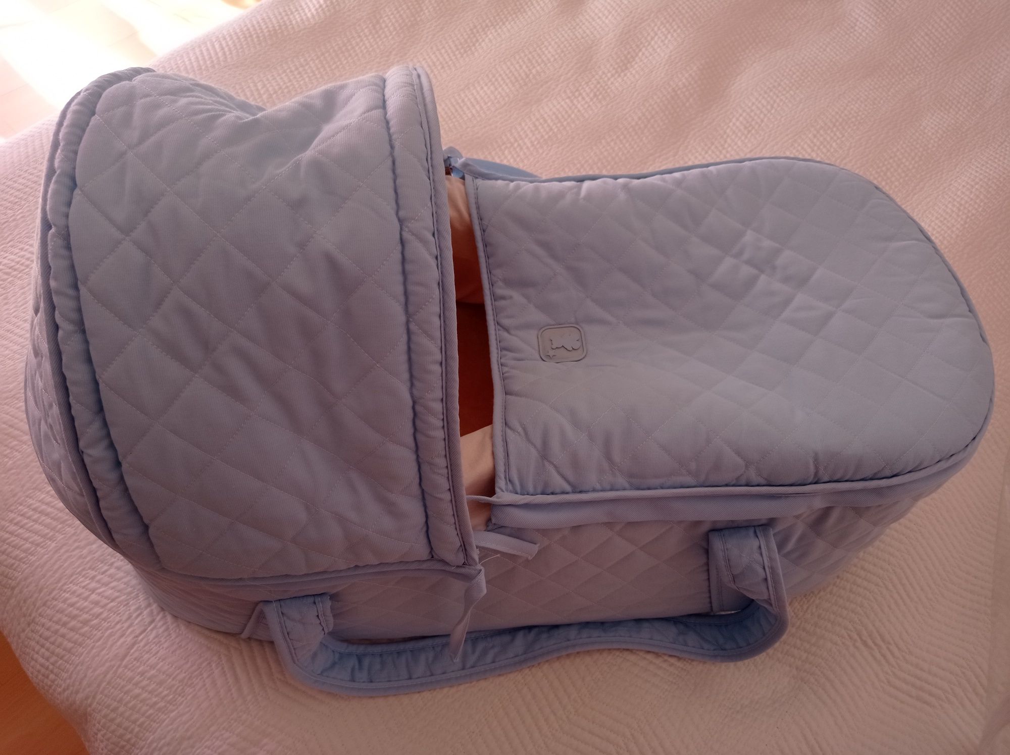 Conjunto Alcofa azul + 2 pares lençóis + cobertor