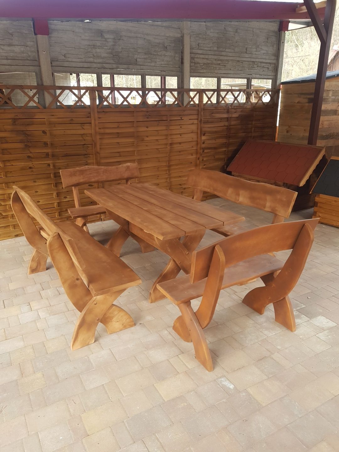 Meble ogrodowe stół, ławki, zestaw. Dostępne od ręki