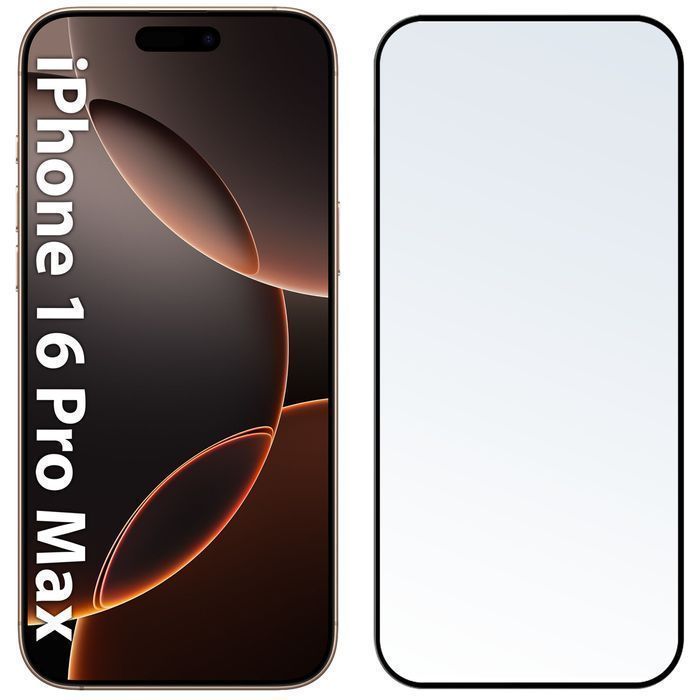 Szkło hartowane 5D do iPhone 16 Pro Max z czarną ramką
