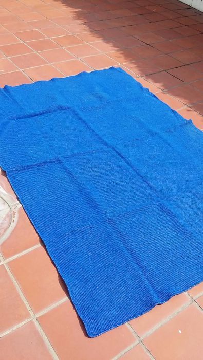 Carpete Rectangular de Cor Azul